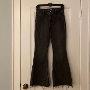 Hollister, curvy high-rise flare, W28 L29, faded black